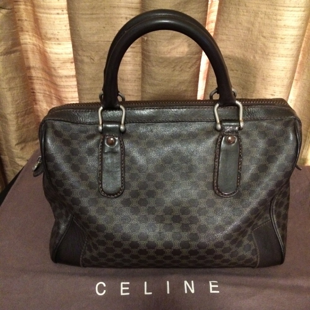 Celine Boston Handbag/Purse-Rare All Leather Vtg